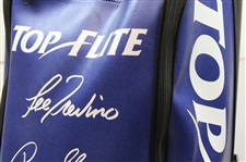Blue, Black & White Full Size Top-Flite Bag with (4) Printed Signatures of Trevino, Payne & others