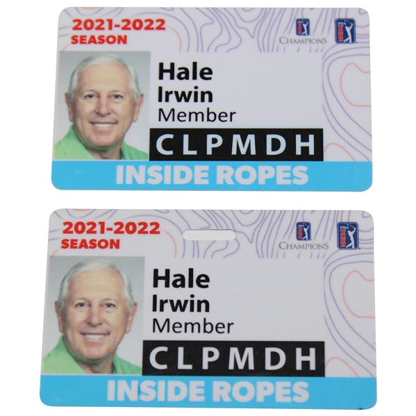 Hale Irwins Personal 2021-2022 PGA Tour Season Member Credential Inside Ropes Cards