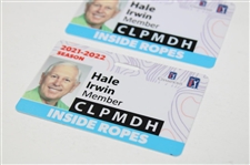 Hale Irwin's Personal 2021-2022 PGA Tour Season Member Credential Inside Ropes Cards