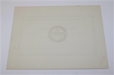 Joe Kirkwood's 1962 PGA of America Quarter Century Club Certificate 