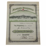 1929 Joe Kirkwood Elected Alfred Hospital Honorary Life Governor Certificate - Melbourne