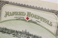 1929 Joe Kirkwood Elected Alfred Hospital Honorary Life Governor Certificate - Melbourne