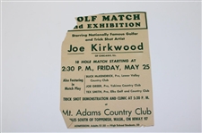 Four (4) c.1950's Joe Kirkwood Exhibition Advertisement Pieces, Two (2) Tickets To Various Events & Tag 