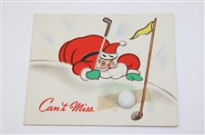 Four (4) Joe Kirkwood Golf Christmas Cards Incl. Original Artwork