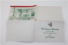 Four (4) Joe Kirkwood Golf Christmas Cards Incl. Original Artwork