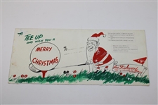 Four (4) Joe Kirkwood Golf Christmas Cards Incl. Original Artwork