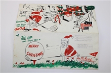 Four (4) Joe Kirkwood Golf Christmas Cards Incl. Original Artwork