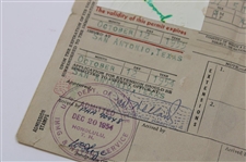 Joe Kirkwood Sr's Signed 1955 Permit To Reenter The United States w/ Photo