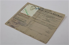 Joe Kirkwood Sr's Signed 1955 Permit To Reenter The United States w/ Photo