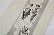 Original Pen & Ink 'Wizard Of The Tee' Joe Kirkwood Comic Strip Artwork