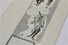 Original Pen & Ink 'Wizard Of The Tee' Joe Kirkwood Comic Strip Artwork