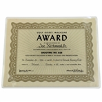Joe Kirkwood Sr. 1961 Golf Digest Magazine Shooting His Age Award Certificate