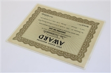 Joe Kirkwood Sr. 1961 Golf Digest Magazine Shooting His Age Award Certificate