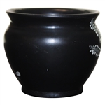 Gleneagles Decorative Hand Painted Small Black Shelley Vase w/Crossed Clubs & Ball
