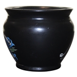 Gleneagles Decorative Hand Painted Small Black Shelley Vase w/Crossed Clubs & Ball