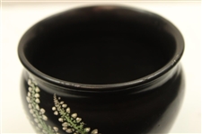 Gleneagles Decorative Hand Painted Small Black Shelley Vase w/Crossed Clubs & Ball