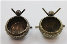 Pair of Crossed Clubs & Ball Holders