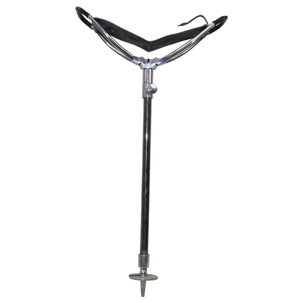 Classic Black Metal & Leather Collapsible Spectator Seat