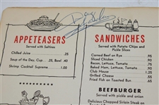 Nicklaus, Palmer, Snead & 30+ Signed Menu from 1965 Carling World Open JSA ALOA