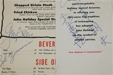Nicklaus, Palmer, Snead & 30+ Signed Menu from 1965 Carling World Open JSA ALOA