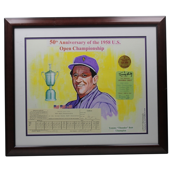 Tommy Bolt 50th Anniversary of 1958 US Open Championship Display Framed