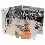 Gene Littler & Al Beselnick Signed Photos & Article w/1959 ToC Badge & Contestant Medal JSA ALOA