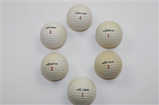 Ray Floyd Signed 11x14 Photo w/Six (6) Ray Floyd Signature Balls & 1969 PGA Badge JSA ALOA