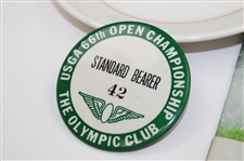 Billy Casper Signed 1966 SI Magazine w/US Open Badge & Olympic Club Dish JSA ALOA