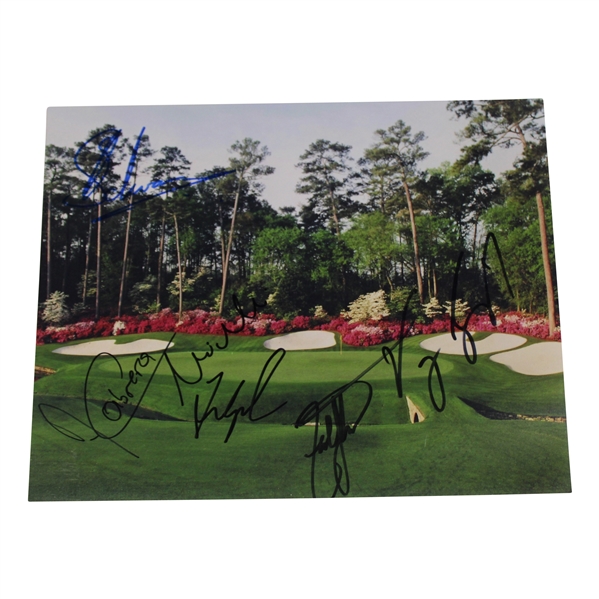 Cabrera, Couples, Singh, Johnson & Schwartzel Signed Amen Corner Photo JSA ALOA