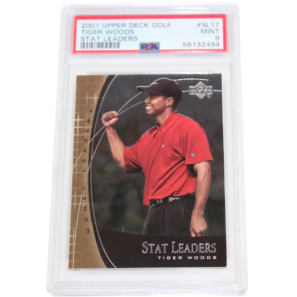 2001 Upper Deck Tiger Woods Golf Stat Leaders PSA Mint 9 