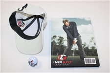 Bobby Clampett Signed Impact Zone Golf Ball, Hat & 'The Aspects of Impact' Book JSA ALOA