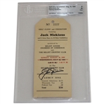 Jack Nicklaus Signed 1964 Exhibition at Beloit CC Ticket BGS NM 7 Grade 10