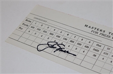 Jack Nicklaus Signed Masters Tournament For Press Use Only Scorecard JSA #AU49386