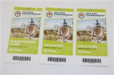 Nine (9) 2012 PGA Championship Mon, Tues & Wed Grounds/Wanamaker Club Tickets - McIlroy Winner