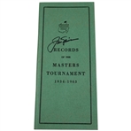 Jack Nicklaus Signed 1934-1963 Records Of The Masters Booklet JSA #AU49387