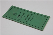 Jack Nicklaus Signed 1934-1963 'Records Of The Masters Booklet' JSA #AU49387