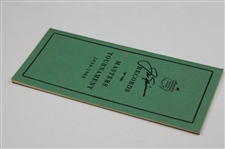 Jack Nicklaus Signed 1934-1963 'Records Of The Masters Booklet' JSA #AU49387