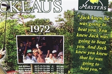 Jack Nicklaus Signed 'The Only Player to Win Six Green Jackets' Poster JSA #AQ55050