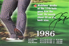 Jack Nicklaus Signed 'The Only Player to Win Six Green Jackets' Poster JSA #AQ55050