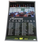 Jack Nicklaus Signed 1934-2023 Masters Champions w/Scoreboard Poster JSA #AW53476