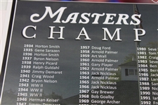 Jack Nicklaus Signed 1934-2023 Masters Champions w/Scoreboard Poster JSA #AW53476