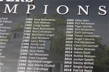 Jack Nicklaus Signed 1934-2023 Masters Champions w/Scoreboard Poster JSA #AW53476