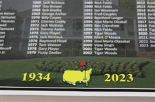 Jack Nicklaus Signed 1934-2023 Masters Champions w/Scoreboard Poster JSA #AW53476