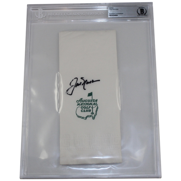 Jack Nicklaus Signed Augusta National Golf Club Dinner Napkin BGS