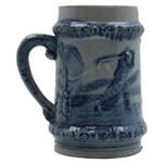 Vintage Golf Theme Blue Ceramic Mug/Stein