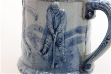 Vintage Golf Theme Blue Ceramic Mug/Stein