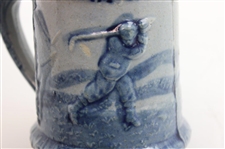 Vintage Golf Theme Blue Ceramic Mug/Stein