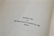 1922 'Spaldings Athletic Library' Vol. 1 No. 10 Book by James Braid 