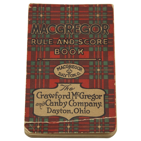 1926 Macgregor Rule & Scorebook Red Tartan Booklet