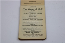 1926 'Macgregor Rule & Scorebook' Red Tartan Booklet